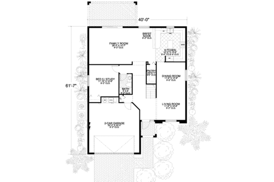 Floor Plan - Main Floor for Mediterranean House Plan #420-287 - 5 bed, 4 bath