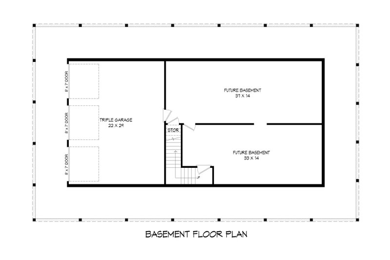 Home Plan - Floor Plan - Lower Floor for Southern House Plan #932-1172 - 3 bed, 2 bath