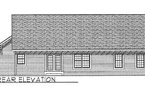 Exterior - Rear Elevation for Traditional House Plan #70-103 - 3 bed, 1 bath