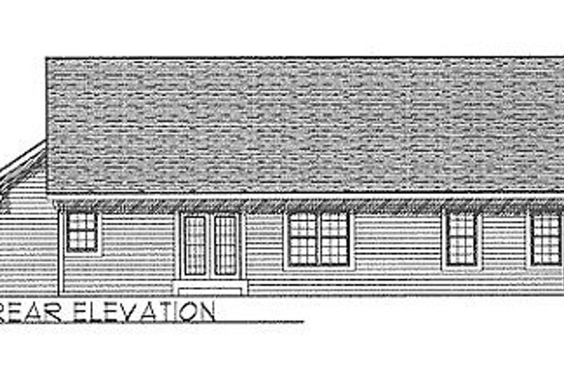 Home Plan - Exterior - Rear Elevation for Traditional House Plan #70-103 - 3 bed, 1 bath