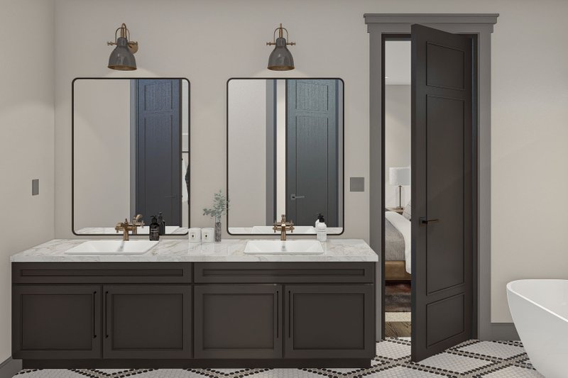 Architectural House Design - Interior - Master Bathroom 1 for Barndominium House Plan #455-531 - 3 bed, 2 bath