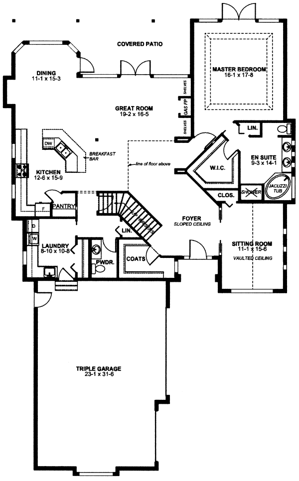 Architectural House Design - Mediterranean Floor Plan - Main Floor Plan #126-148