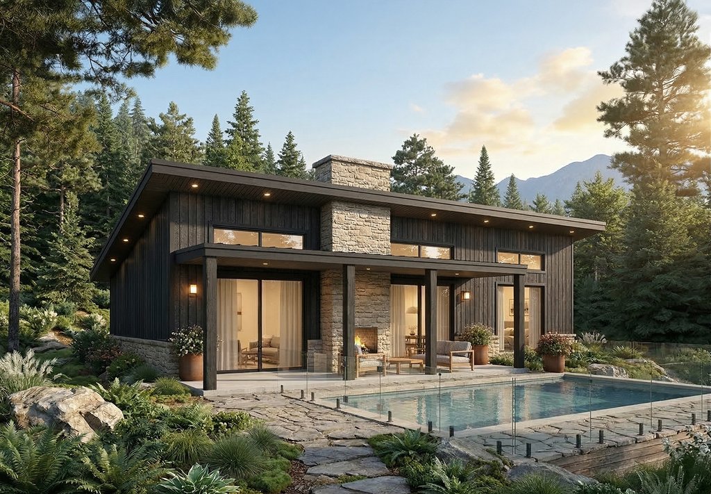 Exterior - Front Elevation 2 for Cabin House Plan #23-2895 - 3 bed, 2 bath