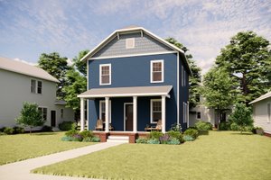 House Design - Exterior - Front Elevation for Prairie House Plan #936-34 - 3 bed, 3 bath