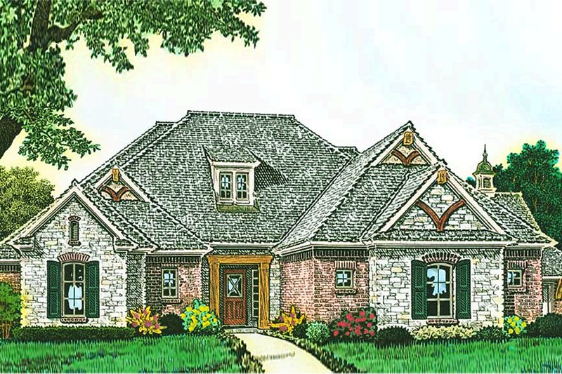 European Style House Plan - 3 Beds 2.5 Baths 2013 Sq/Ft Plan #310-1288