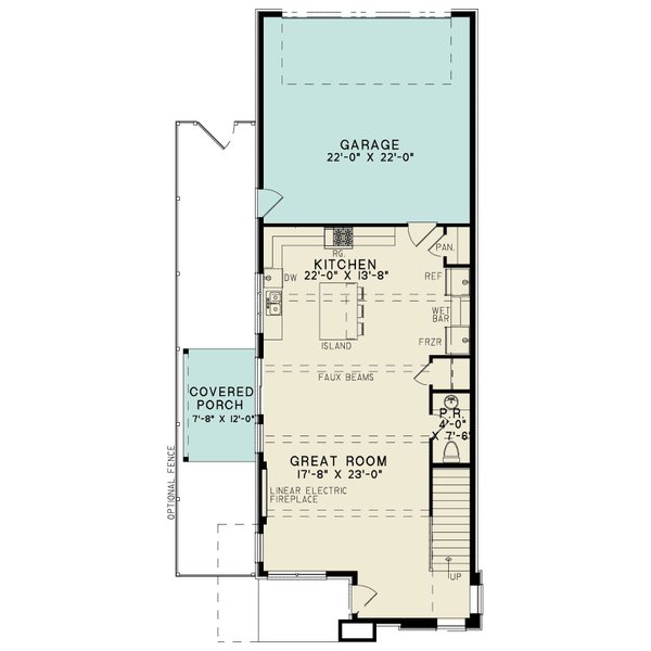 Contemporary Floor Plan - Lower Floor Plan #923-379