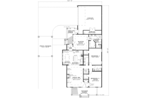Floor Plan - Main Floor for Southern House Plan #17-2103 - 3 bed, 2 bath