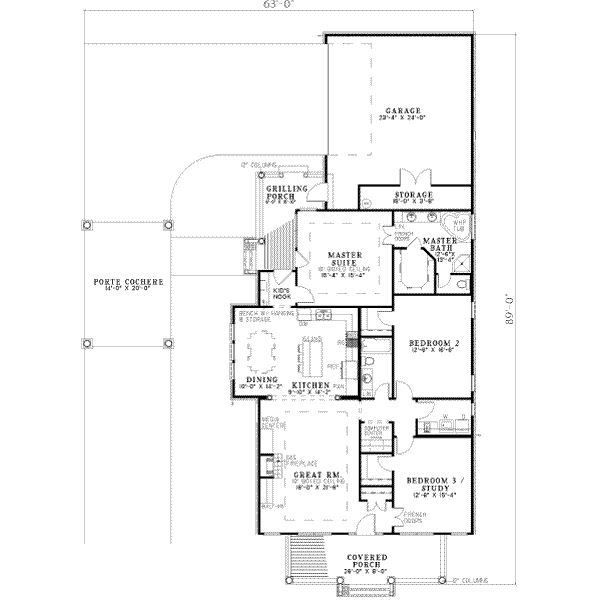 Southern Floor Plan - Main Floor Plan #17-2103