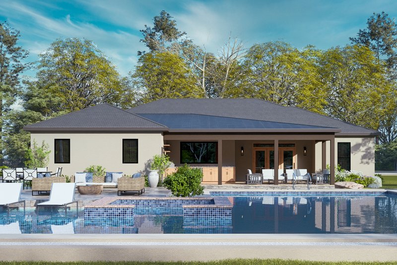 Dream House Plan - Exterior - Rear Elevation for Contemporary House Plan #119-474 - 3 bed, 3 bath