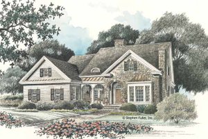 Exterior - Front Elevation 4 for Country House Plan #429-95 - 4 bed, 3 bath