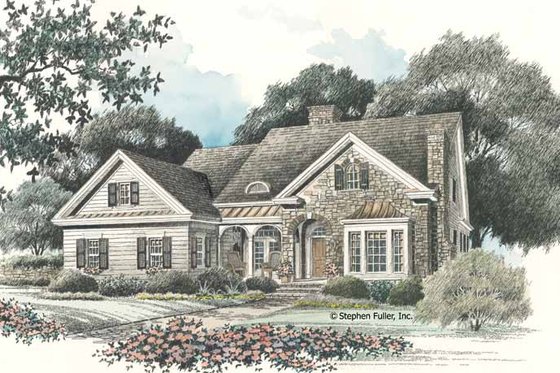 Exterior - Front Elevation 4 for Country House Plan #429-95 - 4 bed, 3 bath