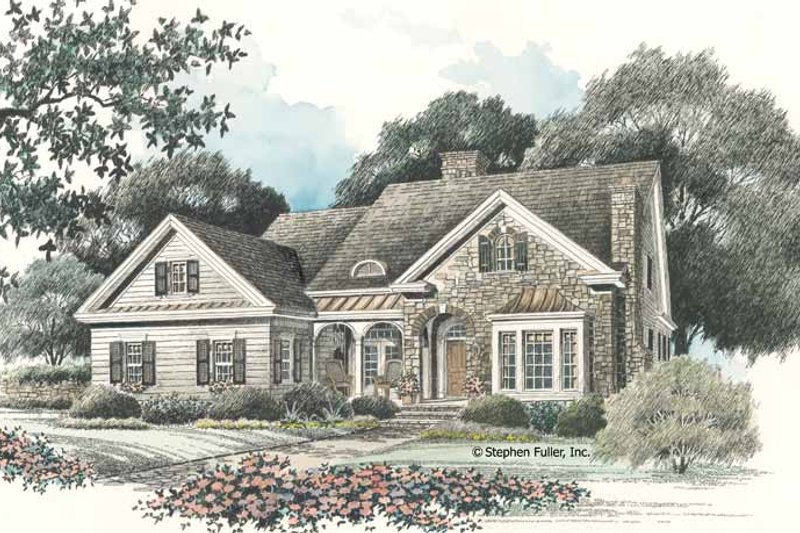 Home Plan - Exterior - Front Elevation 4 for Country House Plan #429-95 - 4 bed, 3 bath
