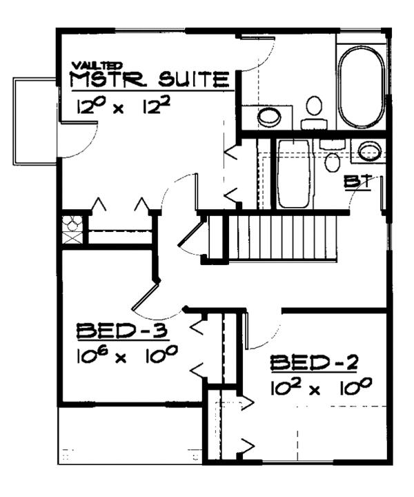 House Plan Design - Cottage Floor Plan - Upper Floor Plan #308-246