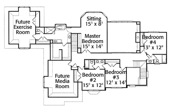 House Design - Country Floor Plan - Upper Floor Plan #429-290