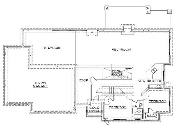 Traditional Floor Plan - Lower Floor Plan #5-255