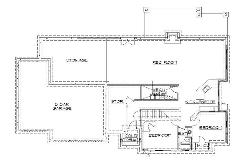 Dream House Plan - Floor Plan - Lower Floor for Traditional House Plan #5-255 - 4 bed, 3.5 bath