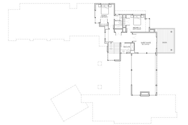 House Blueprint - Modern Floor Plan - Upper Floor Plan #892-41
