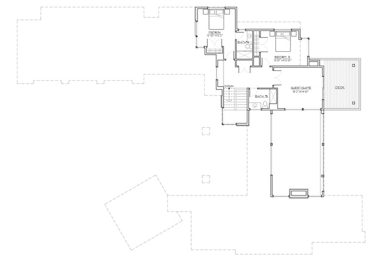 House Blueprint - Floor Plan - Upper Floor for Modern House Plan #892-41 - 6 bed, 5.5 bath