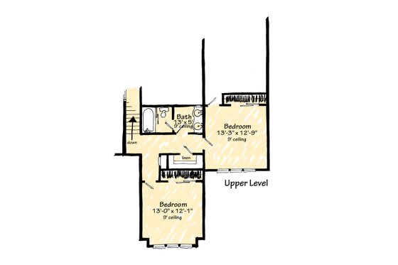 Floor Plan - Upper Floor for Barndominium House Plan #942-63 - 4 bed, 3 bath