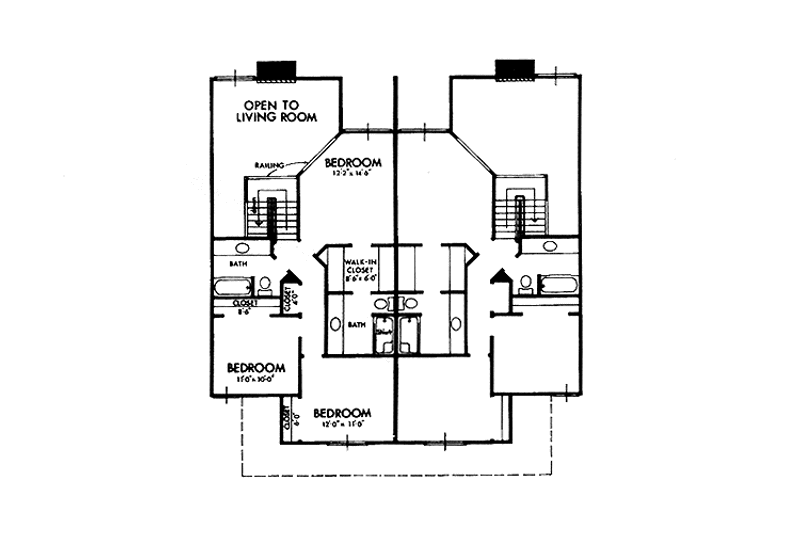 Home Plan - Floor Plan - Upper Floor for Prairie House Plan #320-1233 - 3 bed, 2.5 bath