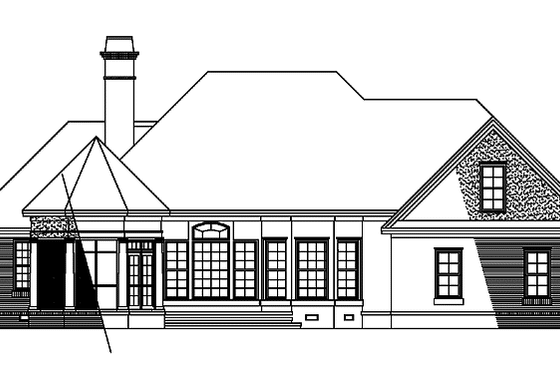 Exterior - Rear Elevation for Ranch House Plan #929-302 - 3 bed, 2.5 bath
