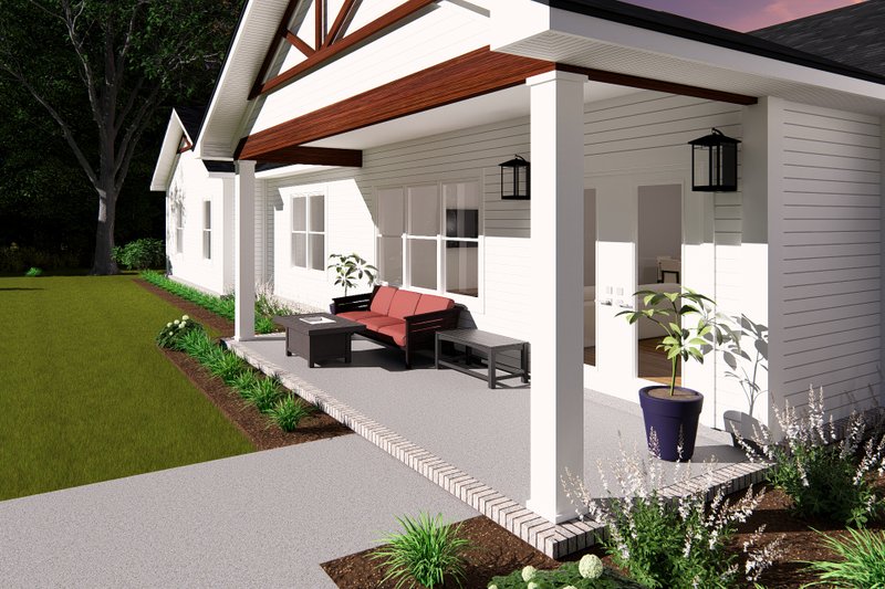 Dream House Plan - Exterior - Covered Porch for Ranch House Plan #513-2259 - 4 bed, 2 bath