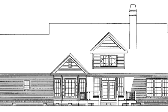 Exterior - Rear Elevation for Classical House Plan #929-417 - 3 bed, 2 bath