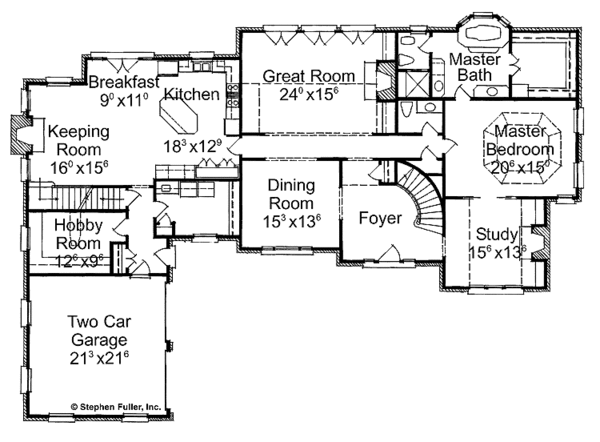 Architectural House Design - Traditional Floor Plan - Main Floor Plan #429-135