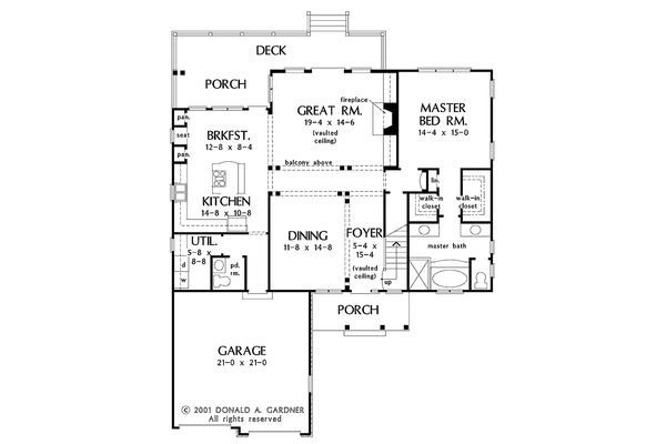 Architectural House Design - European Floor Plan - Main Floor Plan #929-34