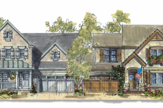 Exterior - Front Elevation 3 for Cottage House Plan #20-1257 - 3 bed, 2.5 bath