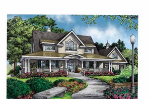 Exterior - Front Elevation 3 for Country House Plan #929-860 - 3 bed, 2.5 bath