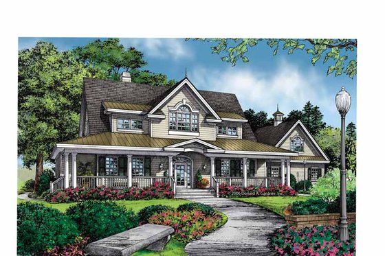 Exterior - Front Elevation 3 for Country House Plan #929-860 - 3 bed, 2.5 bath