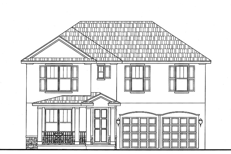 Architectural House Design - Colonial Exterior - Front Elevation Plan #999-166