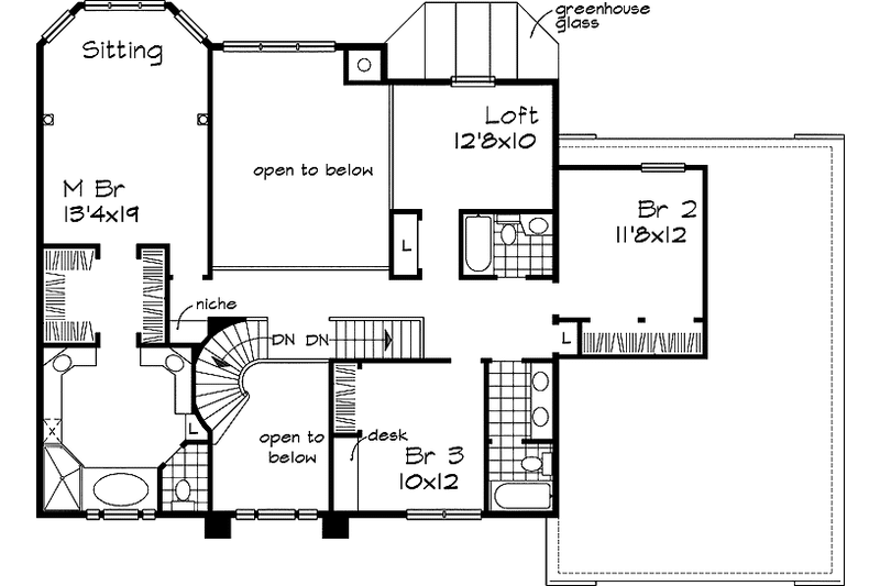 Home Plan - Floor Plan - Upper Floor for Traditional House Plan #320-504 - 4 bed, 3.5 bath