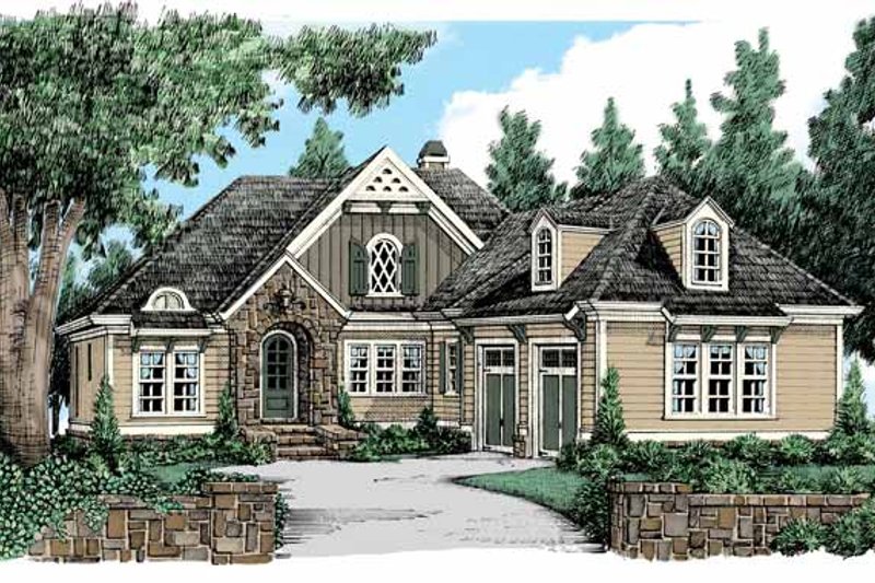 Dream House Plan - Tudor Exterior - Front Elevation Plan #927-433