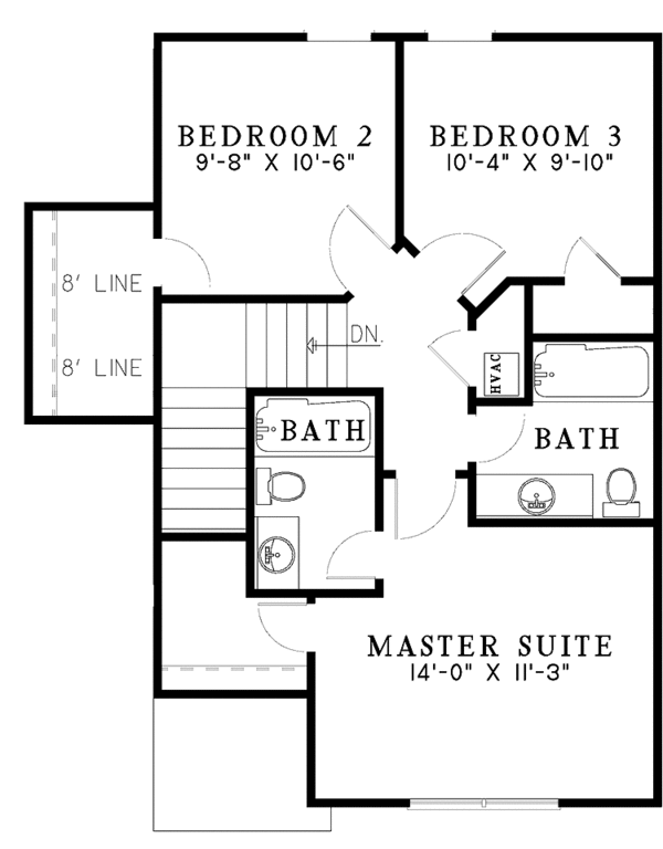 Home Plan - Classical Floor Plan - Upper Floor Plan #17-3190