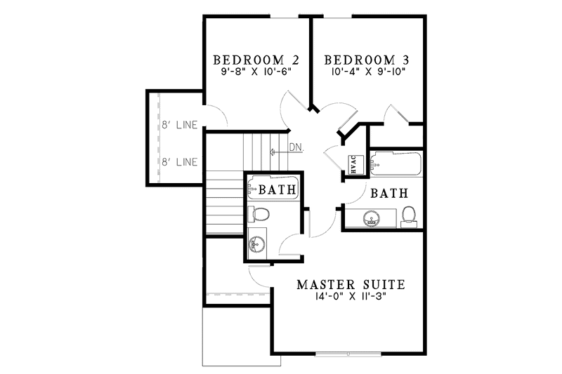 Dream House Plan - Floor Plan - Upper Floor for Classical House Plan #17-3190 - 3 bed, 2.5 bath