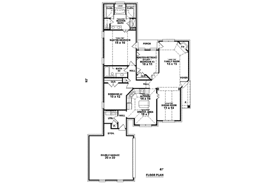 Floor Plan - Main Floor for European House Plan #81-866 - 2 bed, 2 bath