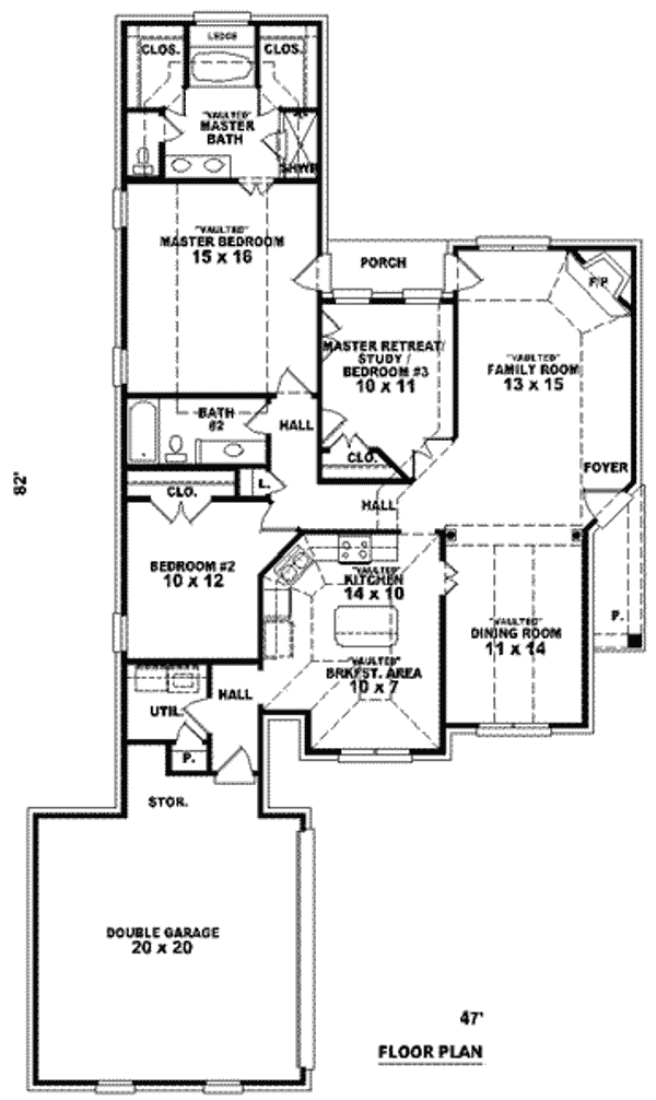 Floor Plan - Main Floor for European House Plan #81-866 - 2 bed, 2 bath