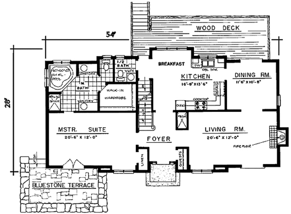 Home Plan - Country Floor Plan - Main Floor Plan #303-470