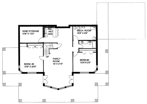 Bungalow Floor Plan - Lower Floor Plan #117-682