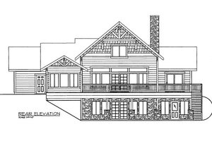 Exterior - Rear Elevation for Bungalow House Plan #117-670 - 3 bed, 3.5 bath