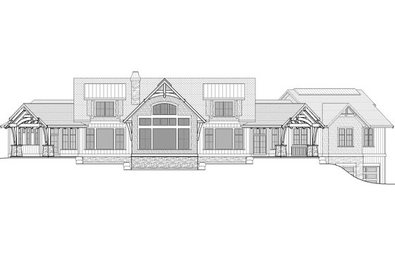 Exterior - Rear Elevation for Craftsman House Plan #1086-10 - 3 bed, 2.5 bath