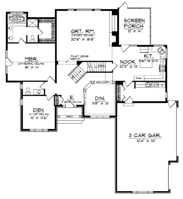 Dream House Plan - Mediterranean Floor Plan - Main Floor Plan #70-1355