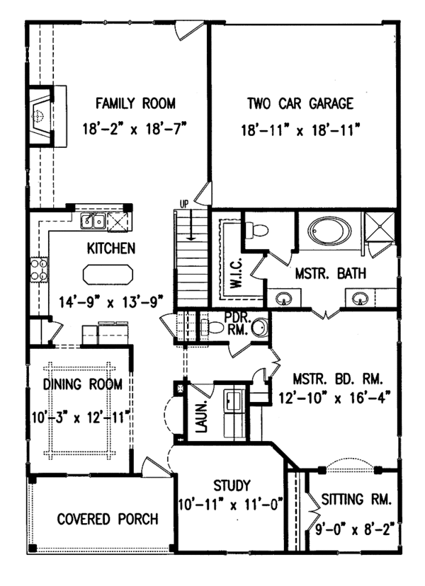 Home Plan - Craftsman Floor Plan - Main Floor Plan #54-212