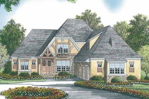 Architectural House Design - Tudor Exterior - Front Elevation Plan #453-447