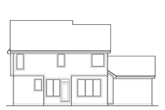 Exterior - Rear Elevation for Traditional House Plan #67-869 - 3 bed, 2.5 bath