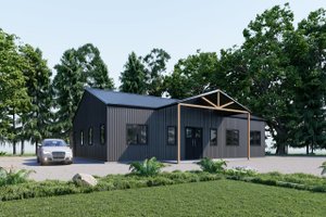 House Blueprint - Barndominium Exterior - Front Elevation Plan #1107-6