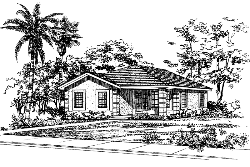 House Blueprint - Exterior - Front Elevation 3 for Craftsman House Plan #72-1038 - 4 bed, 2 bath