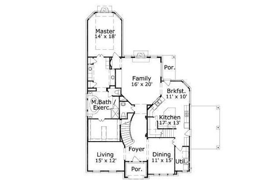 Floor Plan - Main Floor for European House Plan #411-776 - 4 bed, 3.5 bath